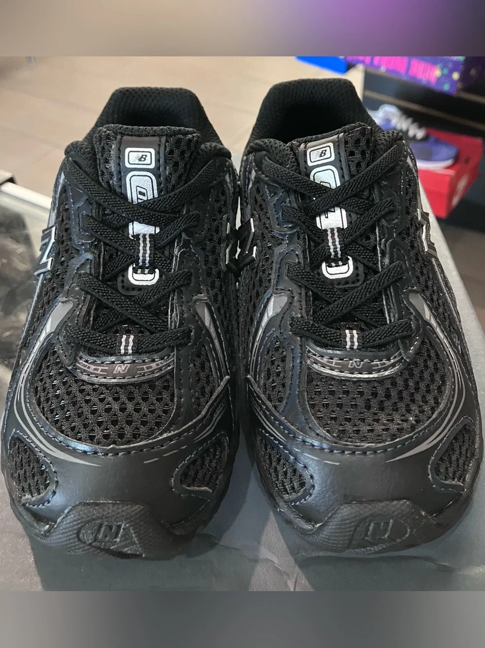 New Balance 740 Bungee Lace TD Black Silver Metallic Size 10C